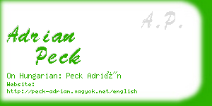 adrian peck business card